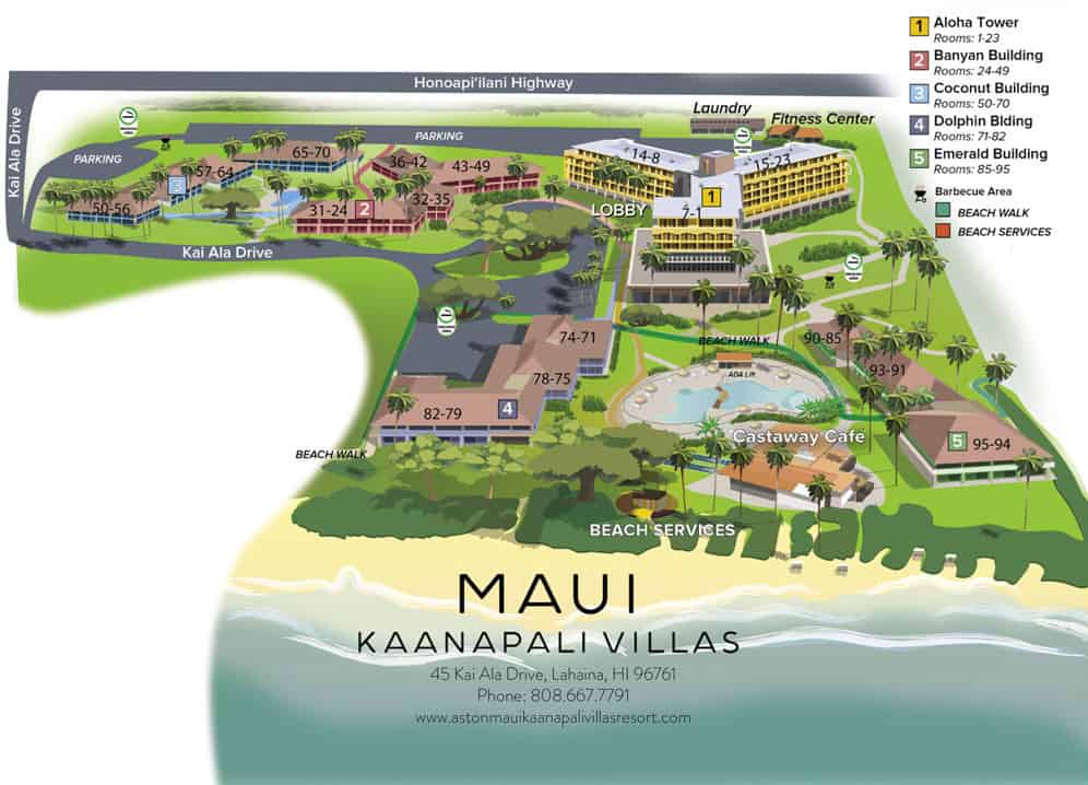 Maui Kaanapali Villas Map 2 