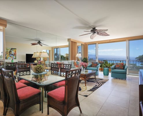 Aston Maui Kaanapali Villa – 1 Bedroom Ocean View Premium -Living - Area and View
