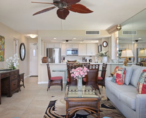 Aston Maui Kaanapali Villa – 1 Bedroom Ocean View Premium -Living Room
