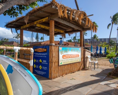 Beach Shack with surf boards at Maui Kaanapali Villas